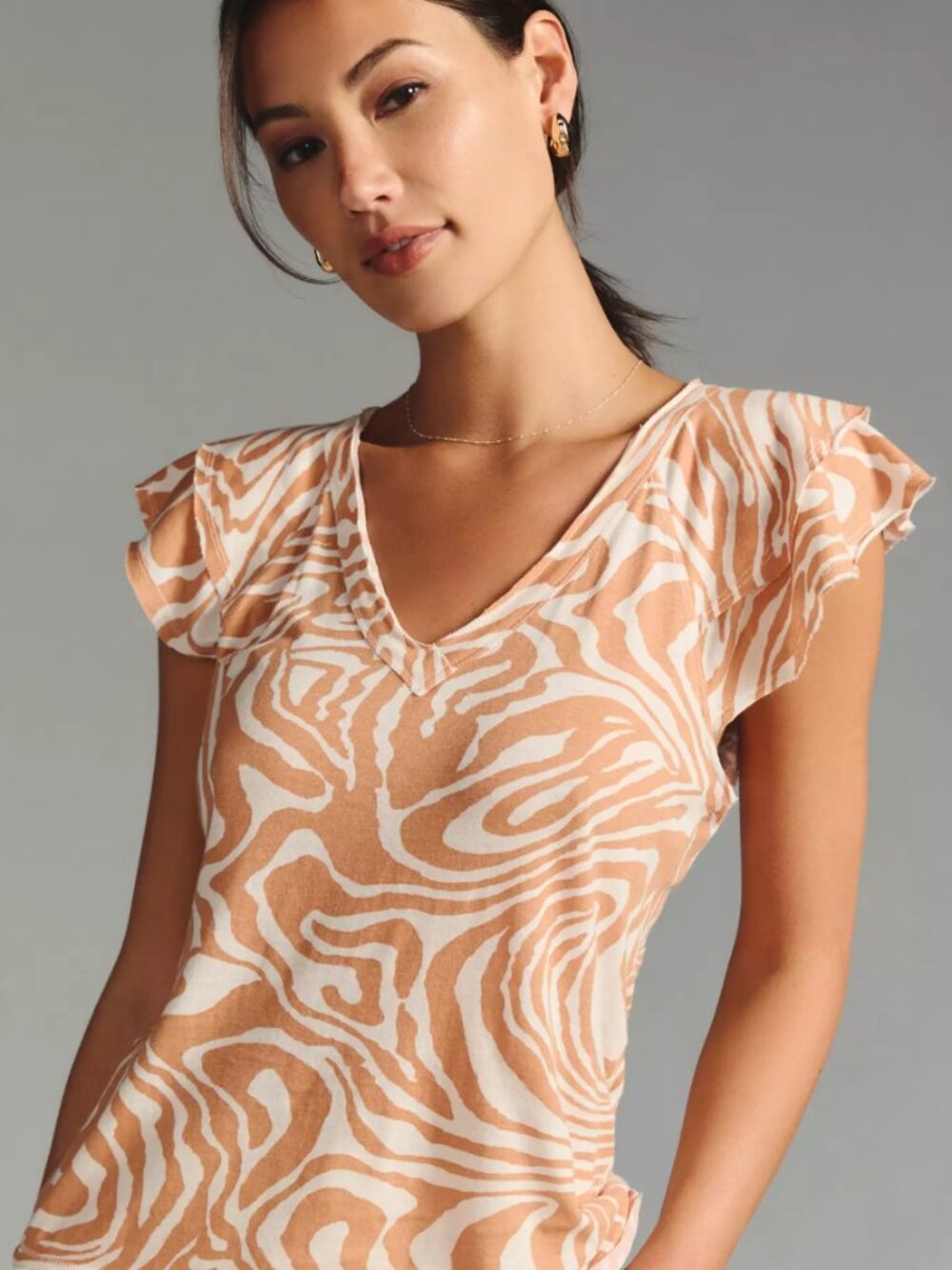 Maeve by Anthropologie Catie Ruffle-Sleeved Blouse Women's XS